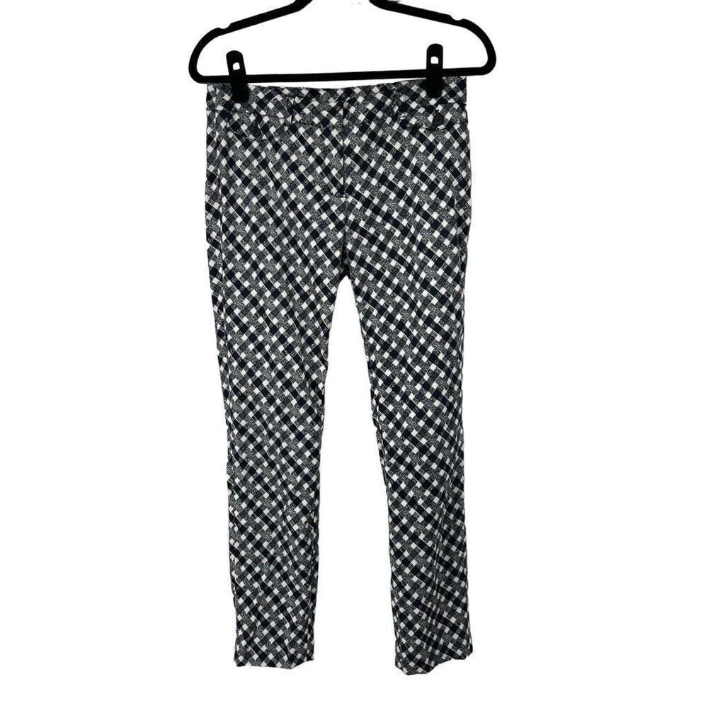 Brooks Brothers Blue & White Pattern Natalie Fit Career Casual Pants Womens 4